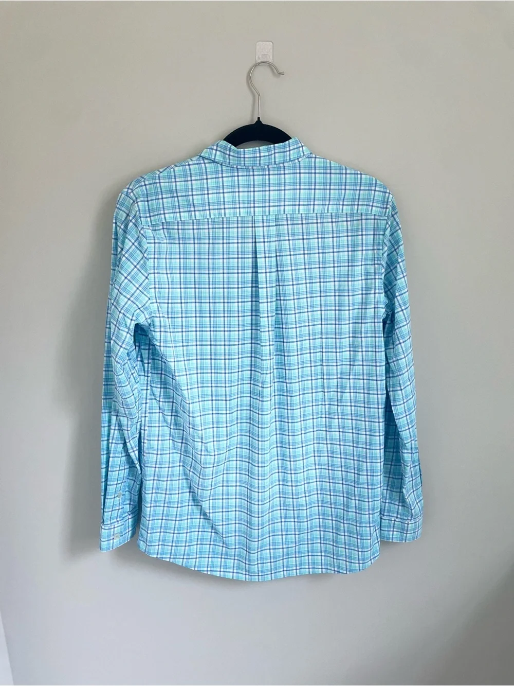 Boys XL Vineyard Vines Performance Fabric Blue Plaid Button-Down Shirt
